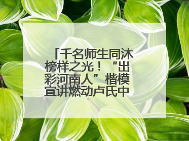 千名师生同沐榜样之光！“出彩河南人”楷模宣讲燃动卢氏中专思政课堂