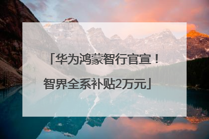 华为鸿蒙智行官宣！智界全系补贴2万元