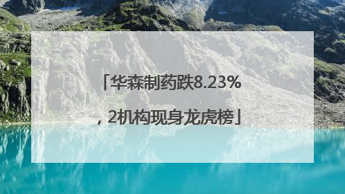 华森制药跌8.23%，2机构现身龙虎榜