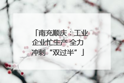 南充顺庆：工业企业忙生产 全力冲刺“双过半”