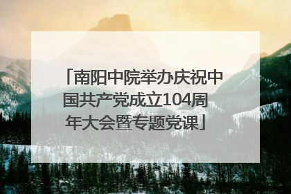 南阳中院举办庆祝中国共产党成立104周年大会暨专题党课