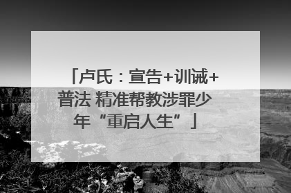 卢氏：宣告+训诫+普法 精准帮教涉罪少年“重启人生”
