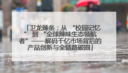 卫龙辣条：从 “校园记忆” 到 “全球辣味生态领航者”——解码千亿市场背后的产品创新与全链路破圈