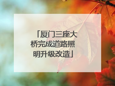 厦门三座大桥完成道路照明升级改造
