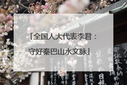 全国人大代表李君：守好秦巴山水文脉