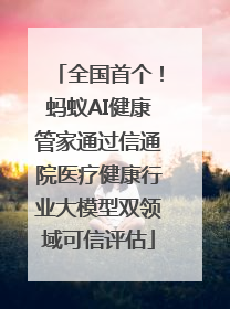 全国首个！蚂蚁AI健康管家通过信通院医疗健康行业大模型双领域可信评估