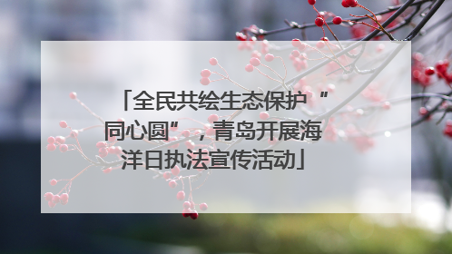 全民共绘生态保护“同心圆”，青岛开展海洋日执法宣传活动