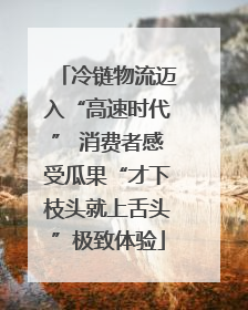 冷链物流迈入“高速时代” 消费者感受瓜果“才下枝头就上舌头”极致体验