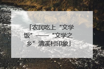 农民吃上“文学饭”——“文学之乡”清溪村印象