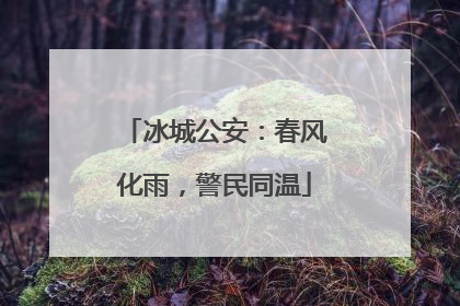 冰城公安：春风化雨，警民同温