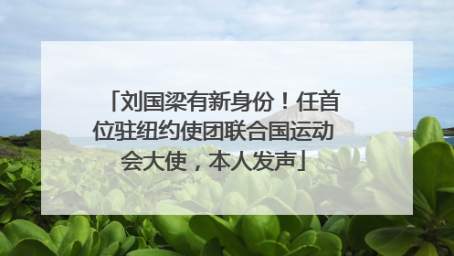 刘国梁有新身份！任首位驻纽约使团联合国运动会大使，本人发声