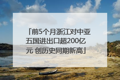 前5个月浙江对中亚五国进出口超200亿元 创历史同期新高