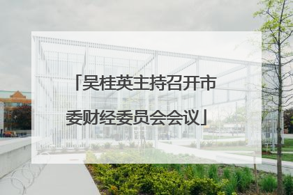 吴桂英主持召开市委财经委员会会议