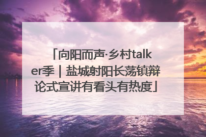 向阳而声·乡村talker季｜盐城射阳长荡镇辩论式宣讲有看头有热度
