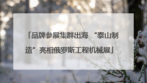 品牌参展集群出海 “泰山制造”亮相俄罗斯工程机械展
