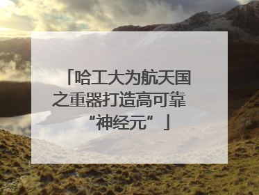哈工大为航天国之重器打造高可靠“神经元”