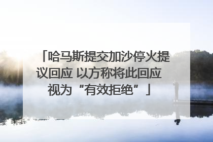 哈马斯提交加沙停火提议回应 以方称将此回应视为“有效拒绝”
