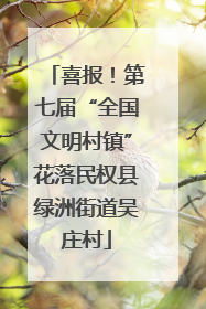 喜报！第七届“全国文明村镇”花落民权县绿洲街道吴庄村