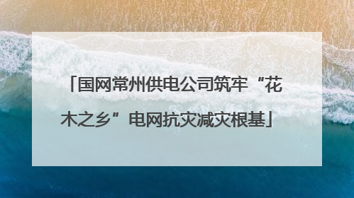国网常州供电公司筑牢“花木之乡”电网抗灾减灾根基