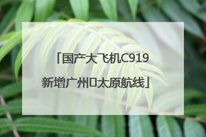国产大飞机C919新增广州⇌太原航线