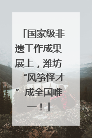 国家级非遗工作成果展上，潍坊“风筝怪才”成全国唯一！