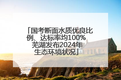 国考断面水质优良比例、达标率均100% 芜湖发布2024年生态环境状况