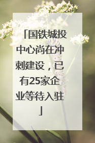 国铁城投中心尚在冲刺建设，已有25家企业等待入驻
