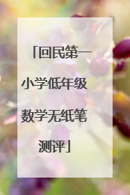 回民第一小学低年级数学无纸笔测评