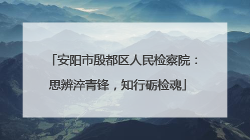 安阳市殷都区人民检察院：思辨淬青锋，知行砺检魂