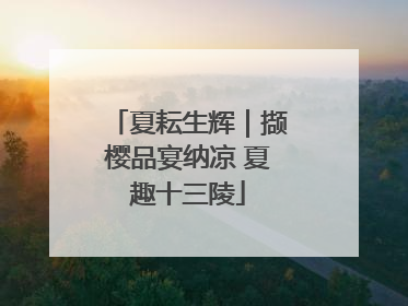 夏耘生辉｜撷樱品宴纳凉 夏趣十三陵