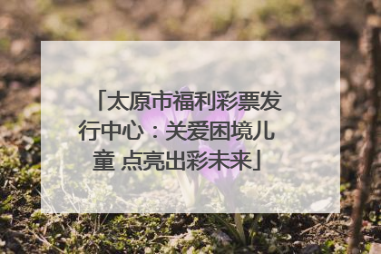 太原市福利彩票发行中心：关爱困境儿童 点亮出彩未来