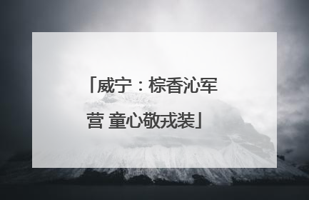 威宁：棕香沁军营 童心敬戎装