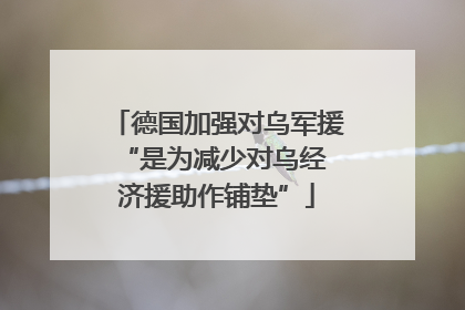 德国加强对乌军援 “是为减少对乌经济援助作铺垫”