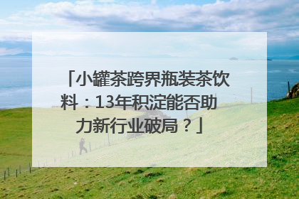 小罐茶跨界瓶装茶饮料：13年积淀能否助力新行业破局？