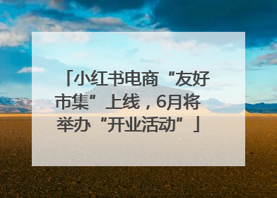 小红书电商“友好市集”上线，6月将举办“开业活动”