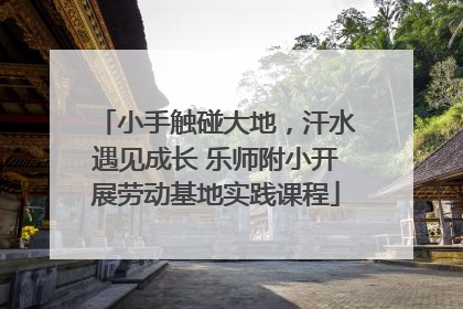 小手触碰大地，汗水遇见成长 乐师附小开展劳动基地实践课程
