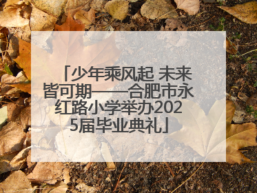 少年乘风起 未来皆可期——合肥市永红路小学举办2025届毕业典礼