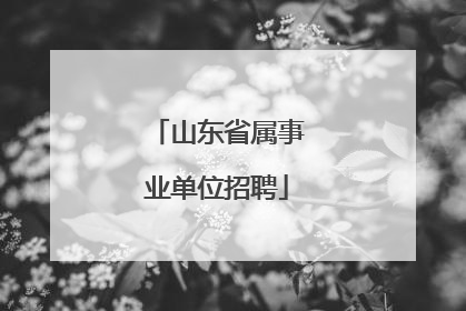 山东省属事业单位招聘