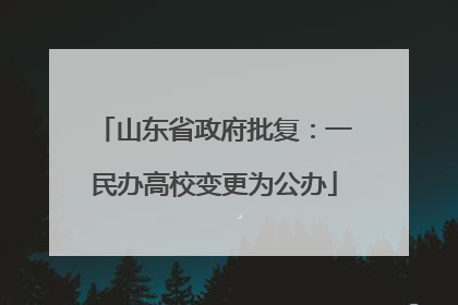 山东省政府批复：一民办高校变更为公办