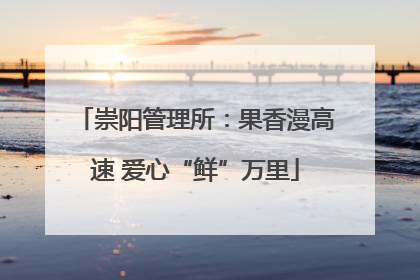 崇阳管理所：果香漫高速 爱心“鲜”万里