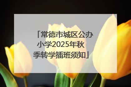 常德市城区公办小学2025年秋季转学插班须知