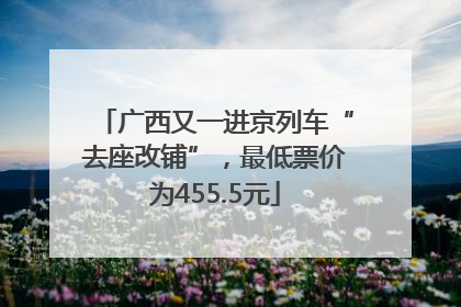 广西又一进京列车“去座改铺”，最低票价为455.5元