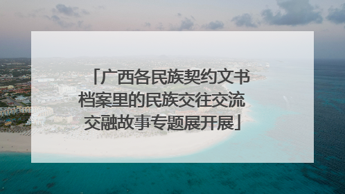 广西各民族契约文书档案里的民族交往交流交融故事专题展开展