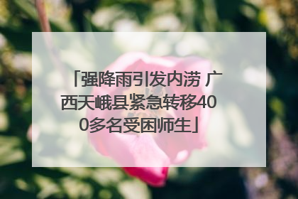 强降雨引发内涝 广西天峨县紧急转移400多名受困师生