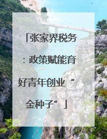 张家界税务：政策赋能育好青年创业“金种子”