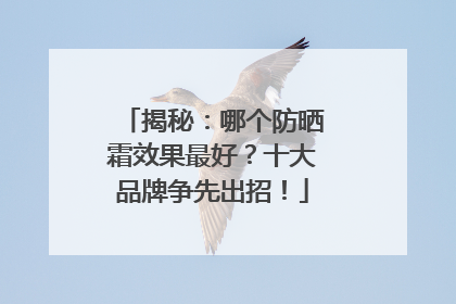 揭秘：哪个防晒霜效果最好？十大品牌争先出招！