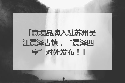 意境品牌入驻苏州吴江震泽古镇，“震泽四宝”对外发布！