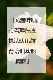 成都市城市管理行政执法队伍教育培训基地揭牌