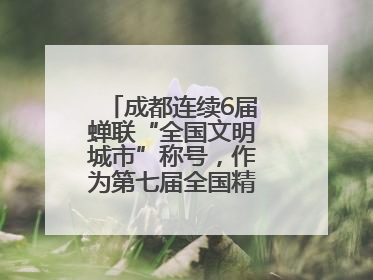 成都连续6届蝉联“全国文明城市”称号，作为第七届全国精神文明建设优秀城市代表参会