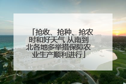 抢收、抢种、抢农时和好天气 从南到北各地多举措保障农业生产顺利进行